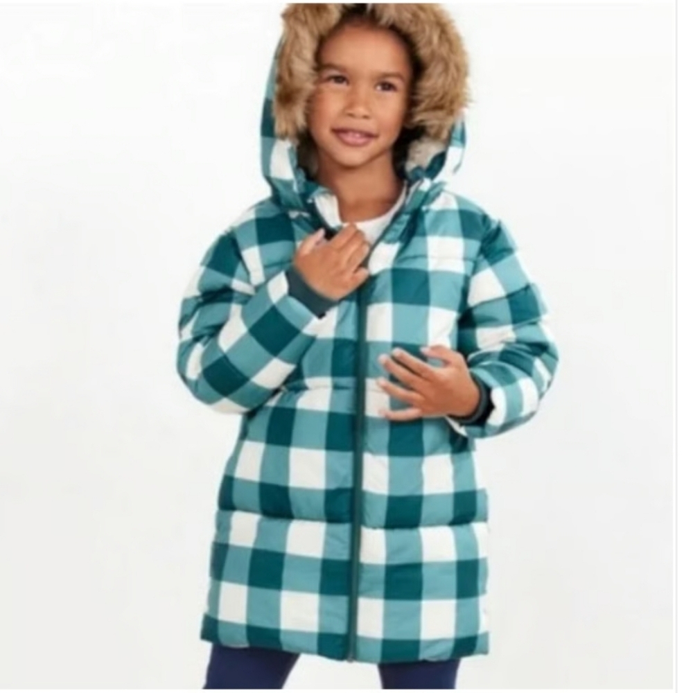 Hanna Andersson Faux Fur Hooded Parka Winter Jacket Ecru Juniper Green 110 Us 5